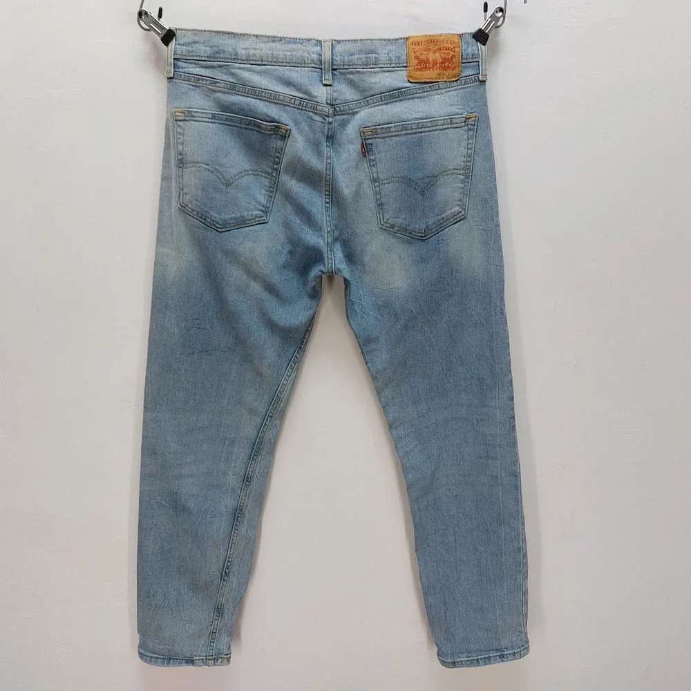 Levi's 502 Regular Taper Jeans Men's 34x32 Blue Light Wash Denim Americana